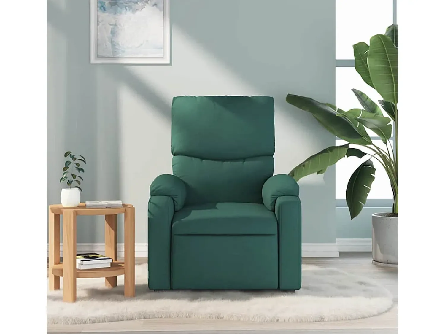 Poltrona de massagens reclinável tecido verde-escuro SHL170793^ Poltrona