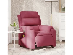 Poltrona* Poltrona de massagens reclinável elétrica veludo tinto SHL436344 Vermelho