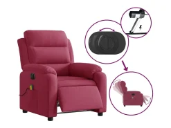 Poltrona* Poltrona de massagens reclinável elétrica veludo tinto SHL436344 Vermelho
