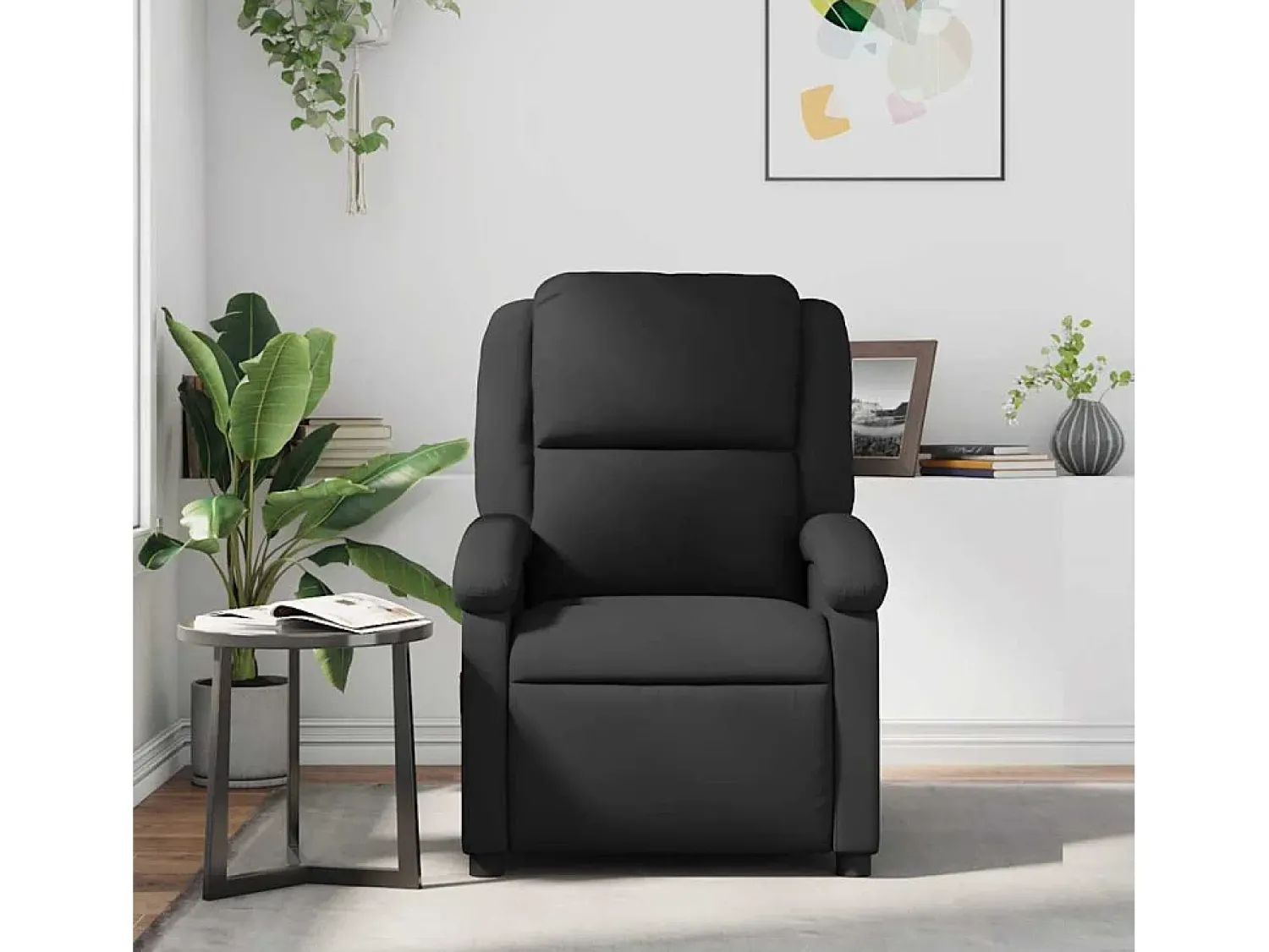 Poltrona| Poltrona de massagens reclinável couro genuíno SHL321721 Preto