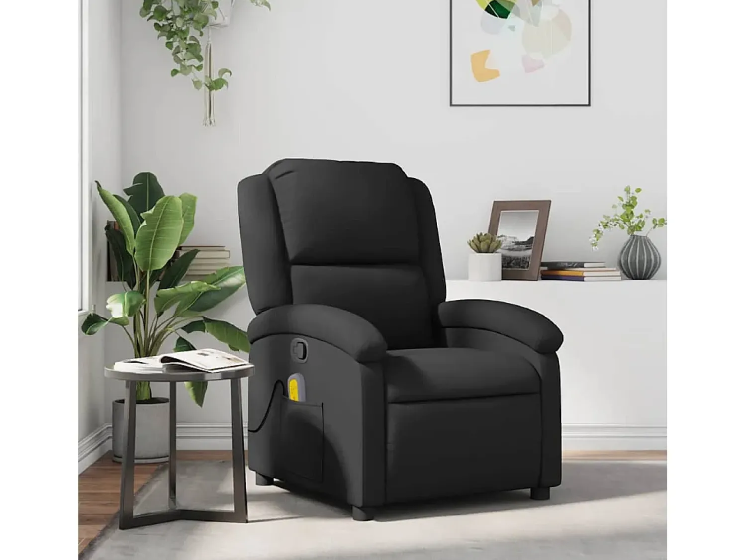 Poltrona| Poltrona de massagens reclinável couro genuíno SHL321721 Preto