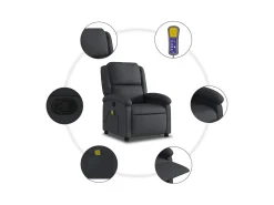 Poltrona| Poltrona de massagens reclinável couro genuíno SHL321721 Preto