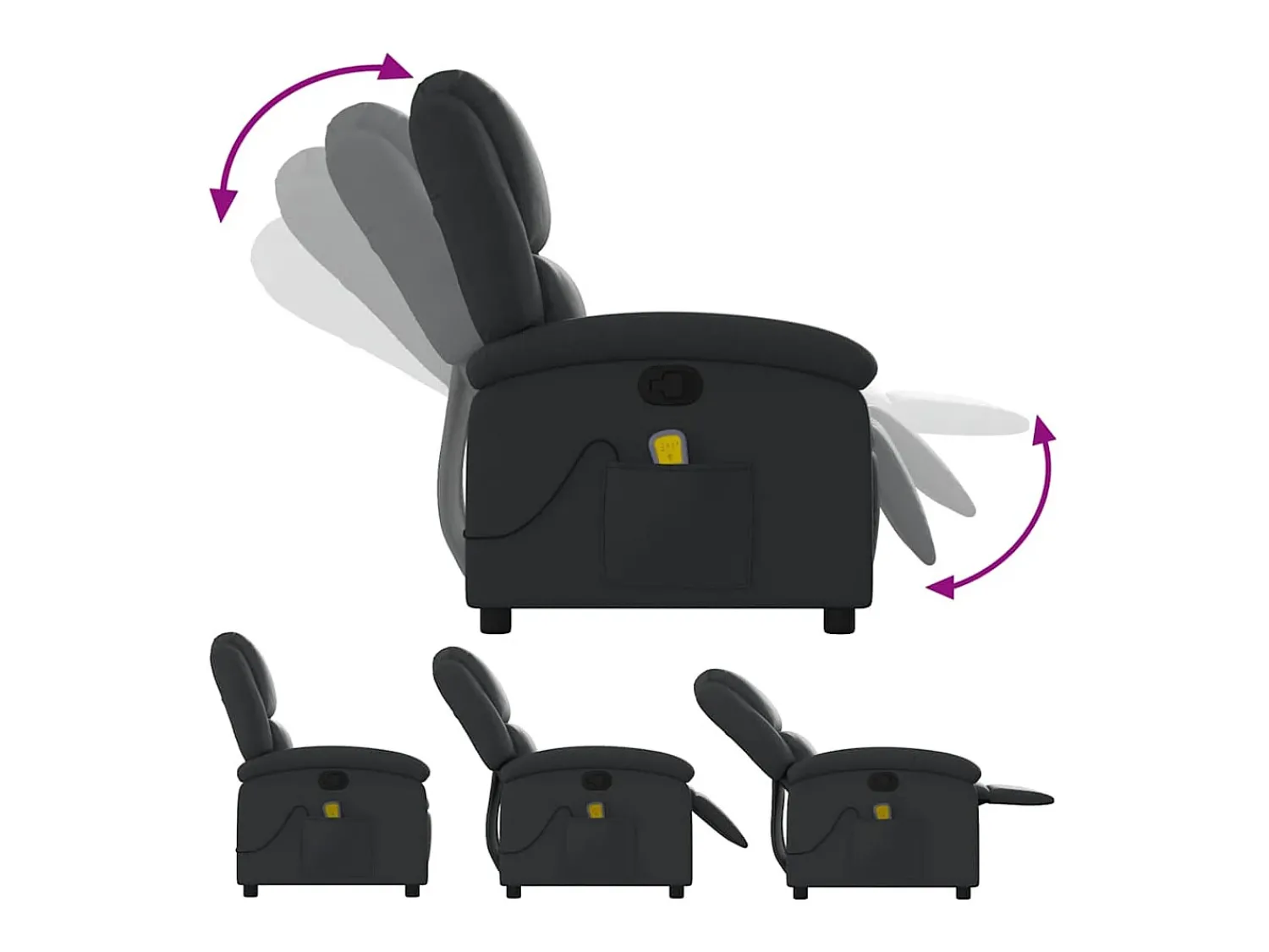 Poltrona| Poltrona de massagens reclinável couro genuíno SHL321721 Preto