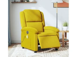 Poltrona de massagens reclinável elétrica veludo SHL566621^ Poltrona