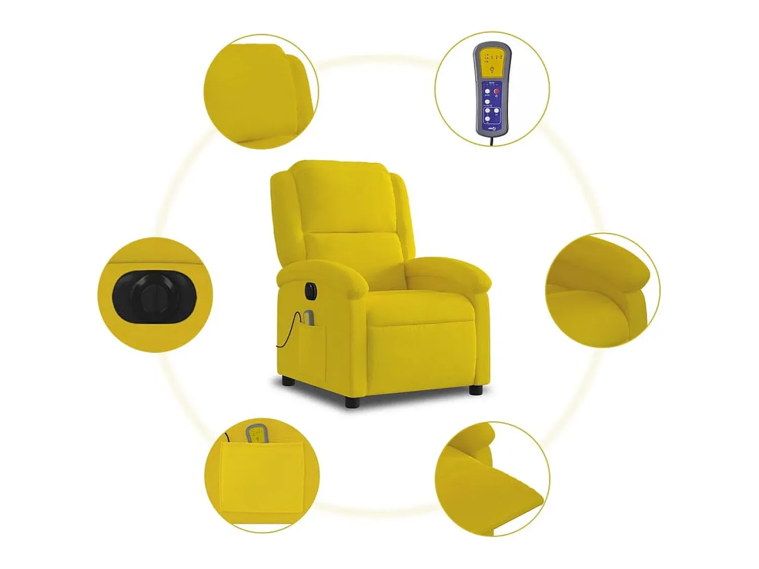 Poltrona de massagens reclinável elétrica veludo SHL566621^ Poltrona