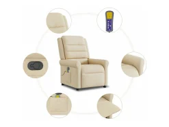 Clearance Poltrona de massagens reclinável tecido cor SHL214236 Creme