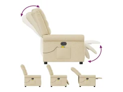 Clearance Poltrona de massagens reclinável tecido cor SHL214236 Creme