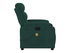 Poltrona de massagens reclinável veludo verde-escuro SHL507135^ Poltrona