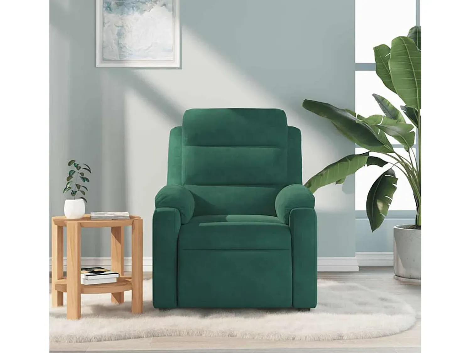 Poltrona de massagens reclinável veludo verde-escuro SHL507135^ Poltrona
