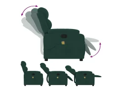 Poltrona de massagens reclinável veludo verde-escuro SHL507135^ Poltrona