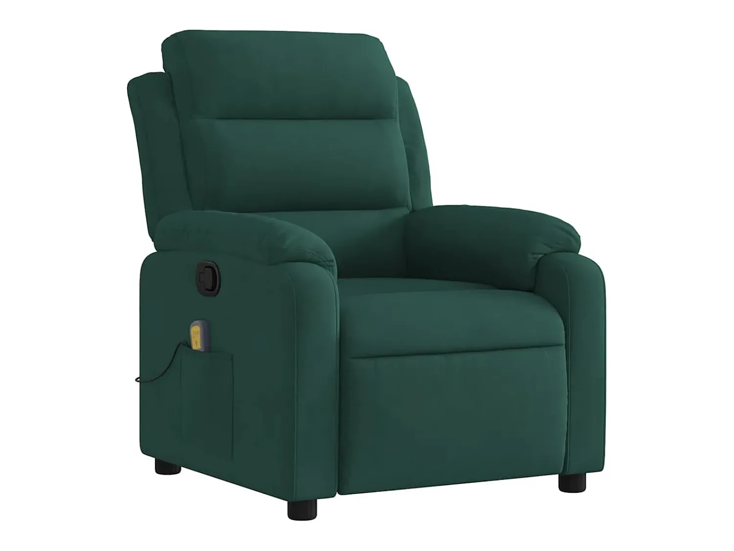 Poltrona de massagens reclinável veludo verde-escuro SHL507135^ Poltrona