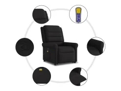 Poltrona* Poltrona de massagens reclinável elevatória tecido SHL217118 Preto