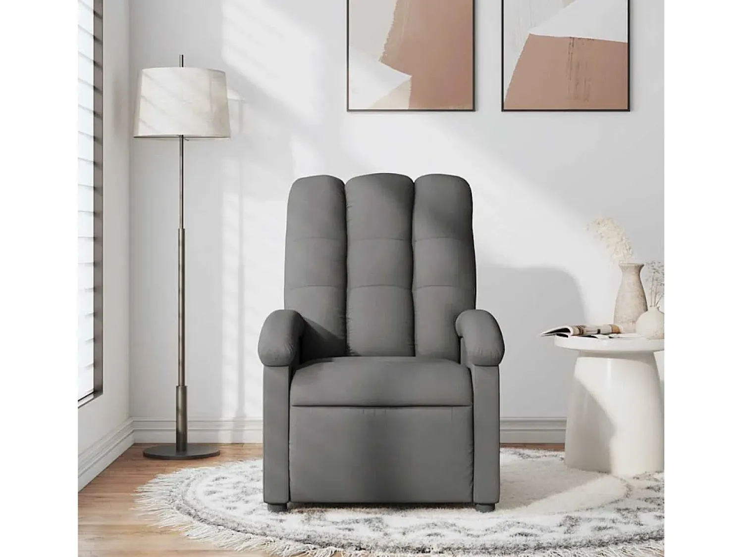 Poltrona de massagens reclinável tecido cinzento-escuro SHL404821^ Poltrona
