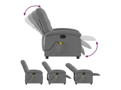 Poltrona de massagens reclinável tecido cinzento-escuro SHL404821^ Poltrona