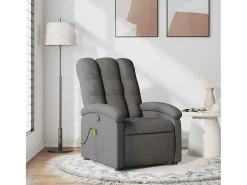Poltrona de massagens reclinável tecido cinzento-escuro SHL404821^ Poltrona