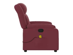 Poltrona*vidaxl Poltrona de massagens reclinável tecido tinto Vermelho