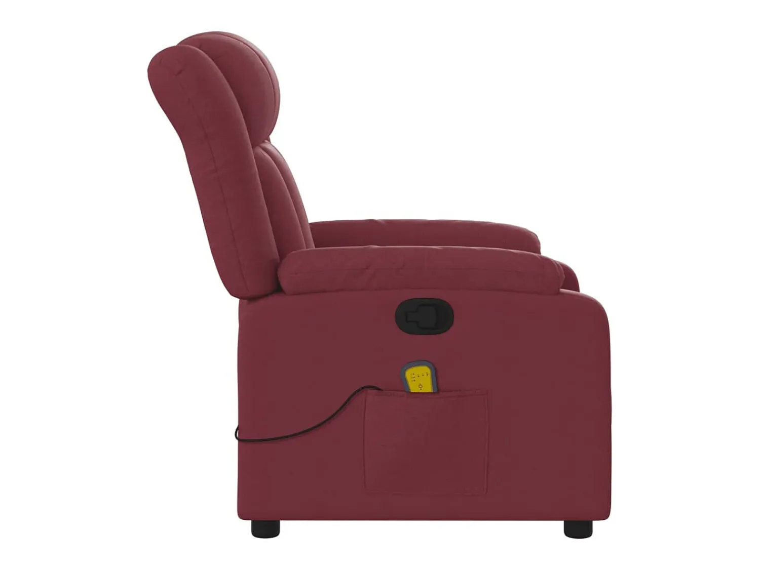 Poltrona*vidaxl Poltrona de massagens reclinável tecido tinto Vermelho