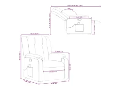 Poltrona*vidaxl Poltrona de massagens reclinável tecido tinto Vermelho
