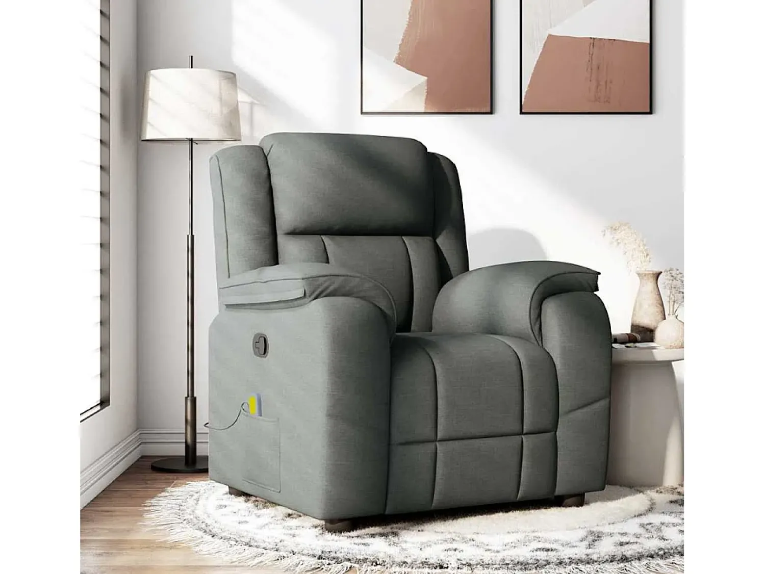 Poltrona| Poltrona de massagens reclinável tecido cinzento-escuro SHL800915 Cinza antracite
