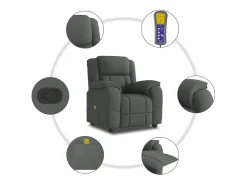 Poltrona| Poltrona de massagens reclinável tecido cinzento-escuro SHL800915 Cinza antracite