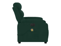 vidaxl Poltrona de massagens reclinável elétrica veludo -escuro Verde