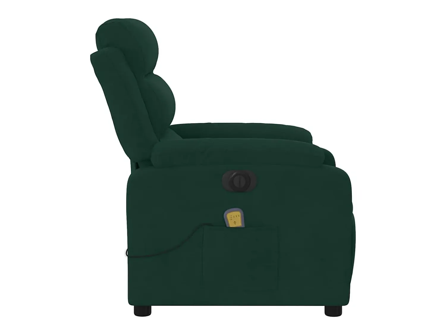 vidaxl Poltrona de massagens reclinável elétrica veludo -escuro Verde