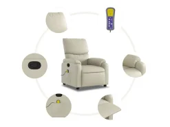 vidaxl Poltrona de massagens reclinável couro artificial cor^ Poltrona