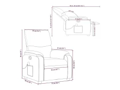 vidaxl Poltrona de massagens reclinável couro artificial cor^ Poltrona