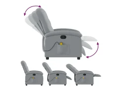 Poltrona| Poltrona de massagens reclinável tecido -claro SHL325524 Cinzento