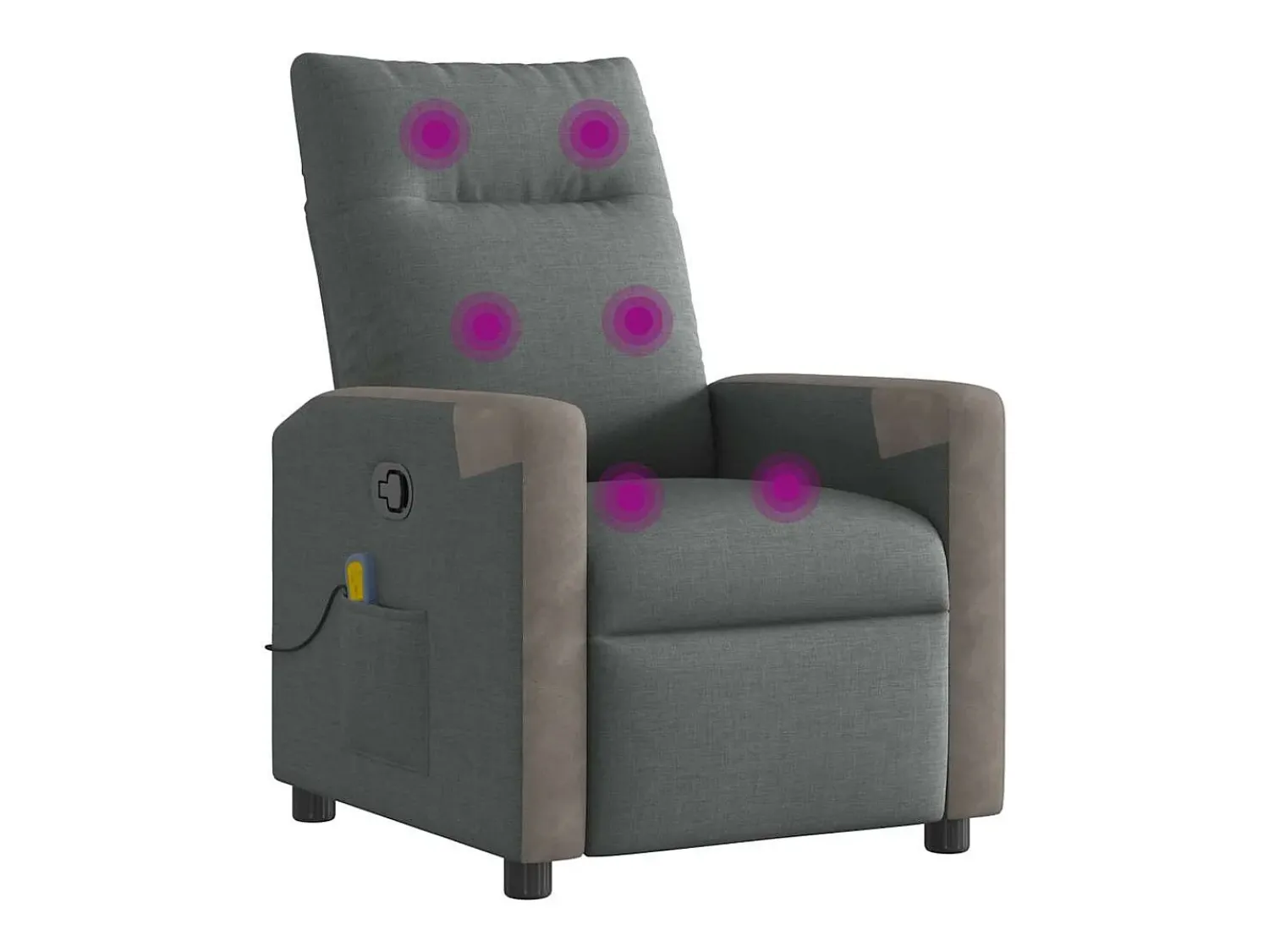 Poltrona de massagens reclinável tecido cinzento-escuro SHL477035^ Poltrona