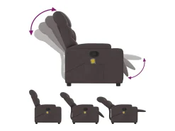 New Poltrona de massagens reclinável tecido -escuro SHL574701 Castanho