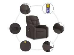 New Poltrona de massagens reclinável tecido -escuro SHL574701 Castanho
