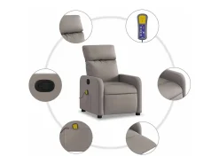 Poltrona* Poltrona de massagens reclinável tecido cinzento-acastanhado SHL616885 Taupe