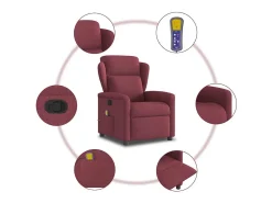 Clearance Poltrona de massagens reclinável tecido tinto SHL491466 Vermelho