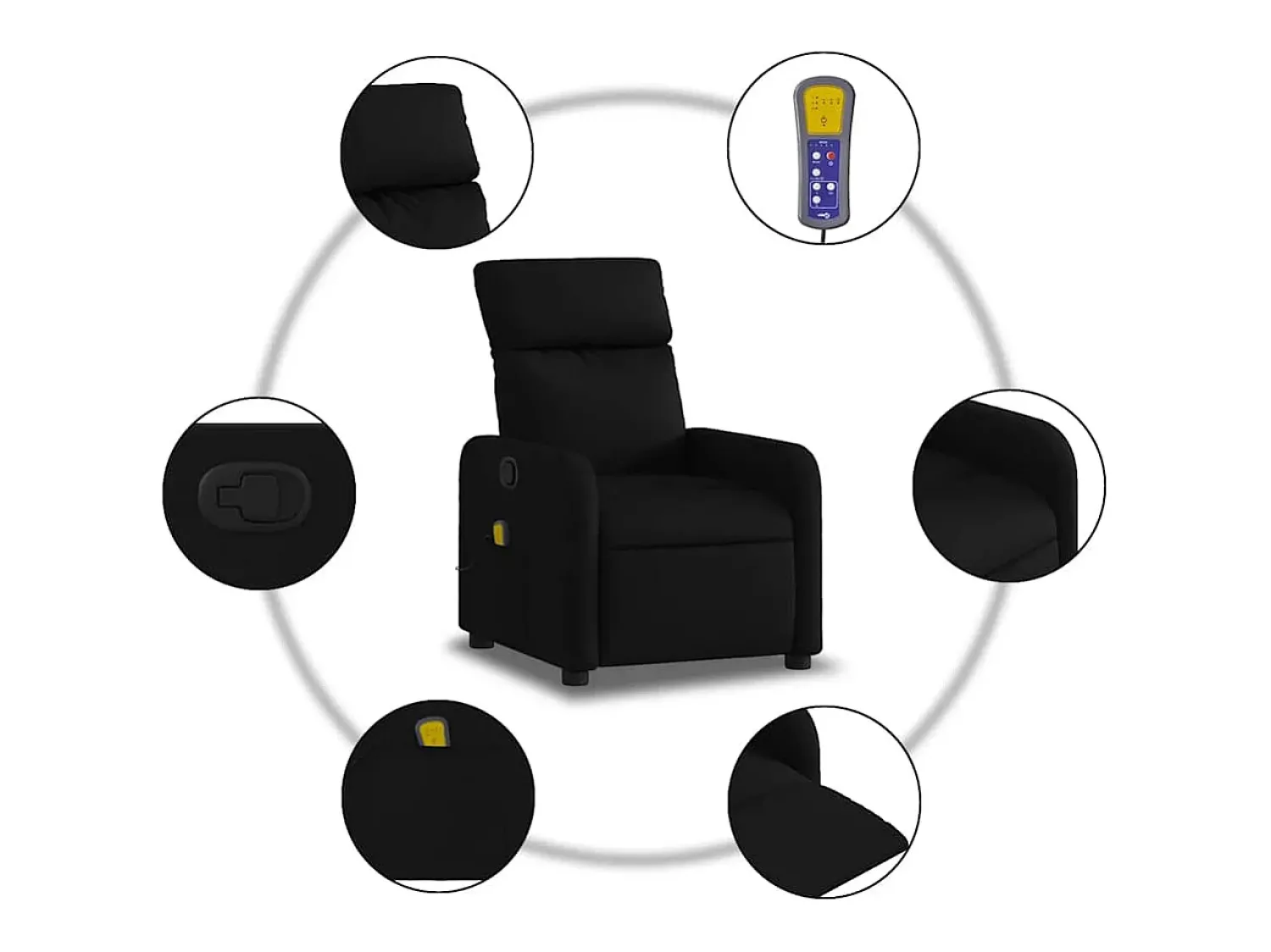 Poltrona de massagens reclinável tecido SHL428496^ Poltrona