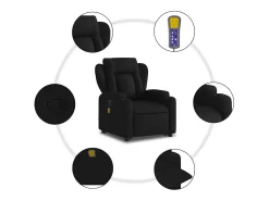 Online Poltrona de massagens reclinável elevatória tecido SHL290249 Preto