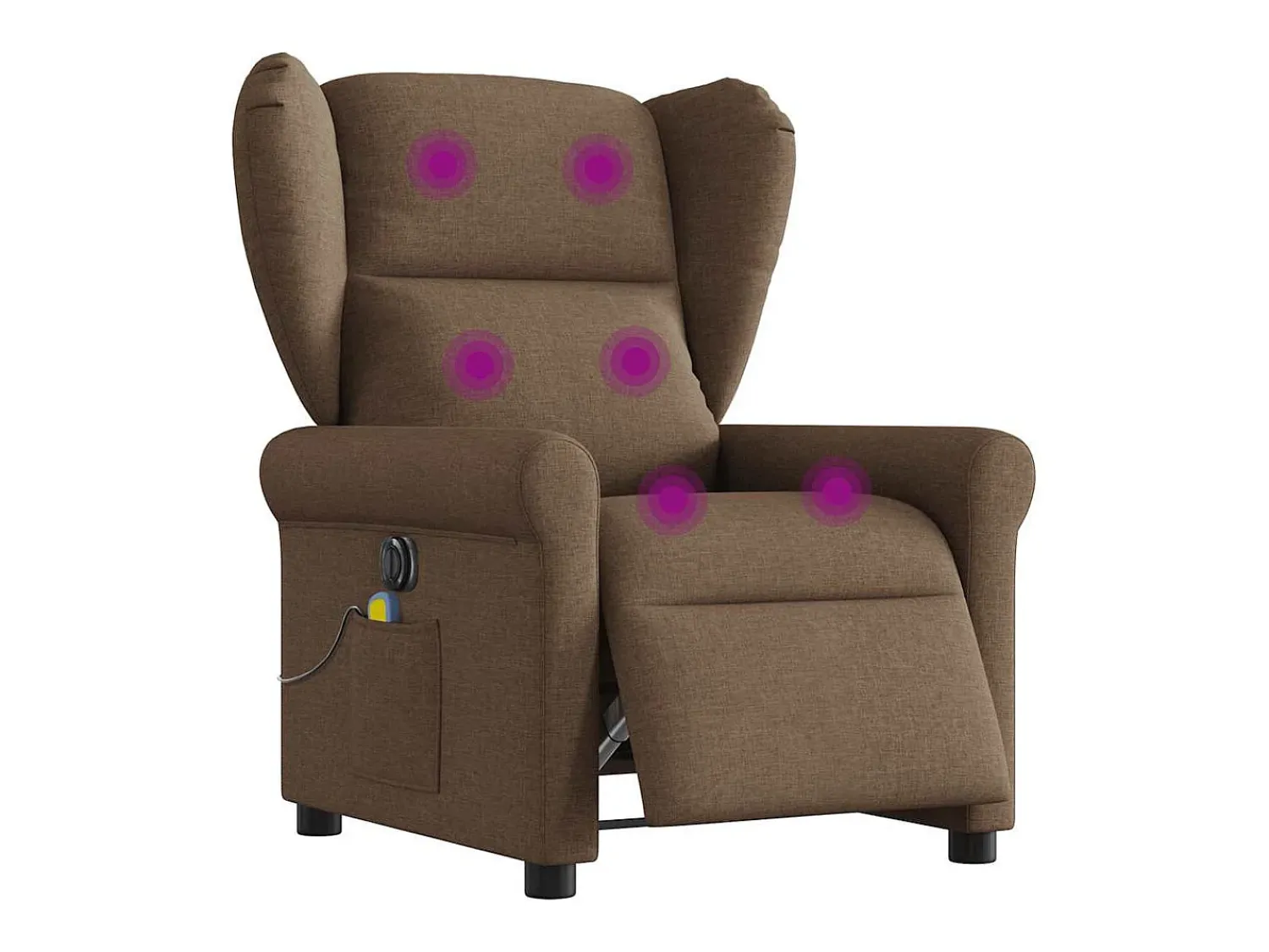 Poltrona| Poltrona de massagens reclinável elétrica tecido SHL114676 Castanho
