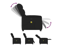 Poltrona*vidaxl Poltrona de massagens reclinável tecido Preto