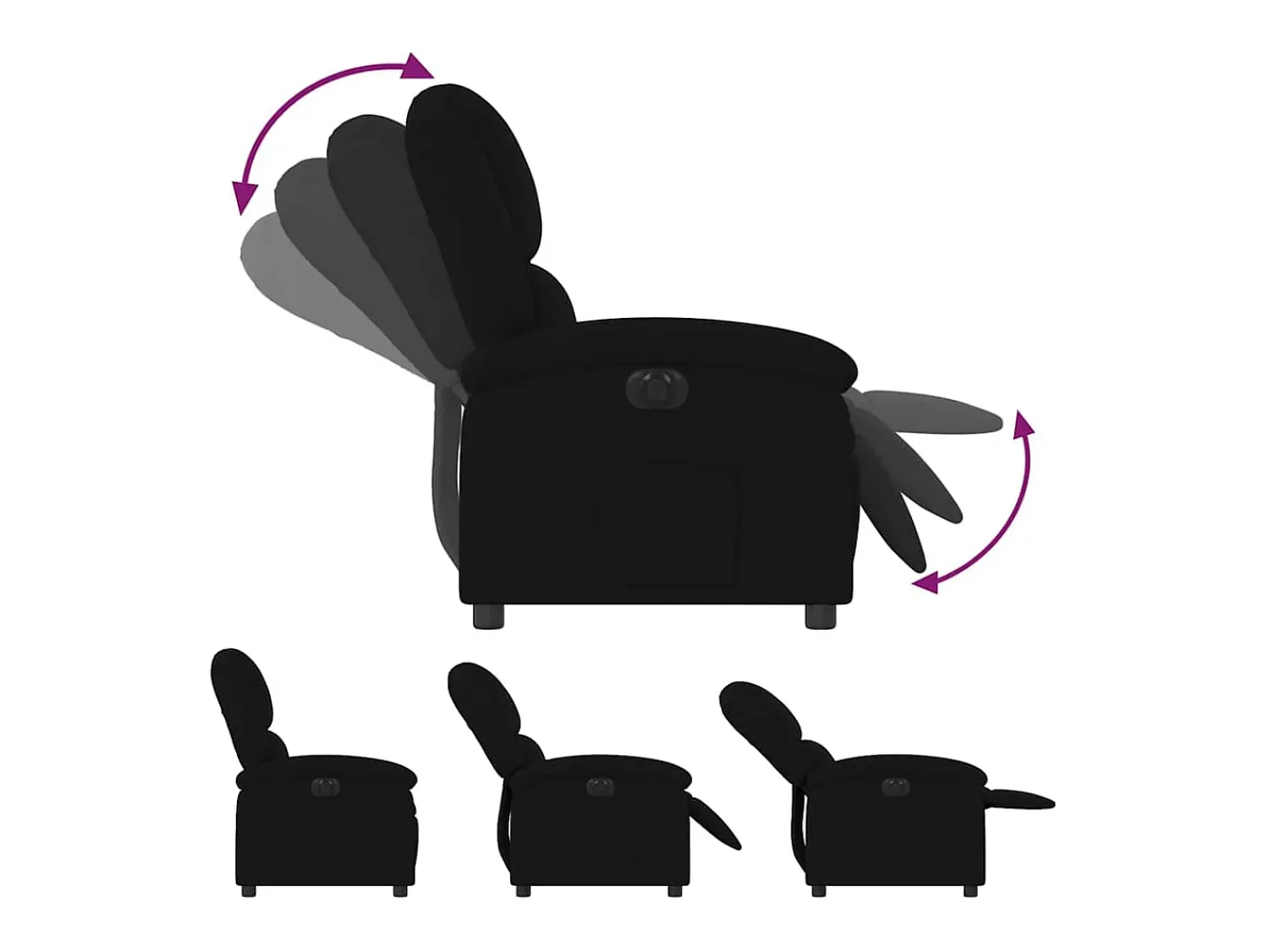 Poltrona de massagens reclinável veludo SHL265614^ Poltrona