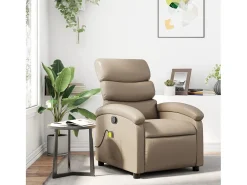 Poltrona de massagens reclinável couro artificial cappuccino SHL437636^ Poltrona