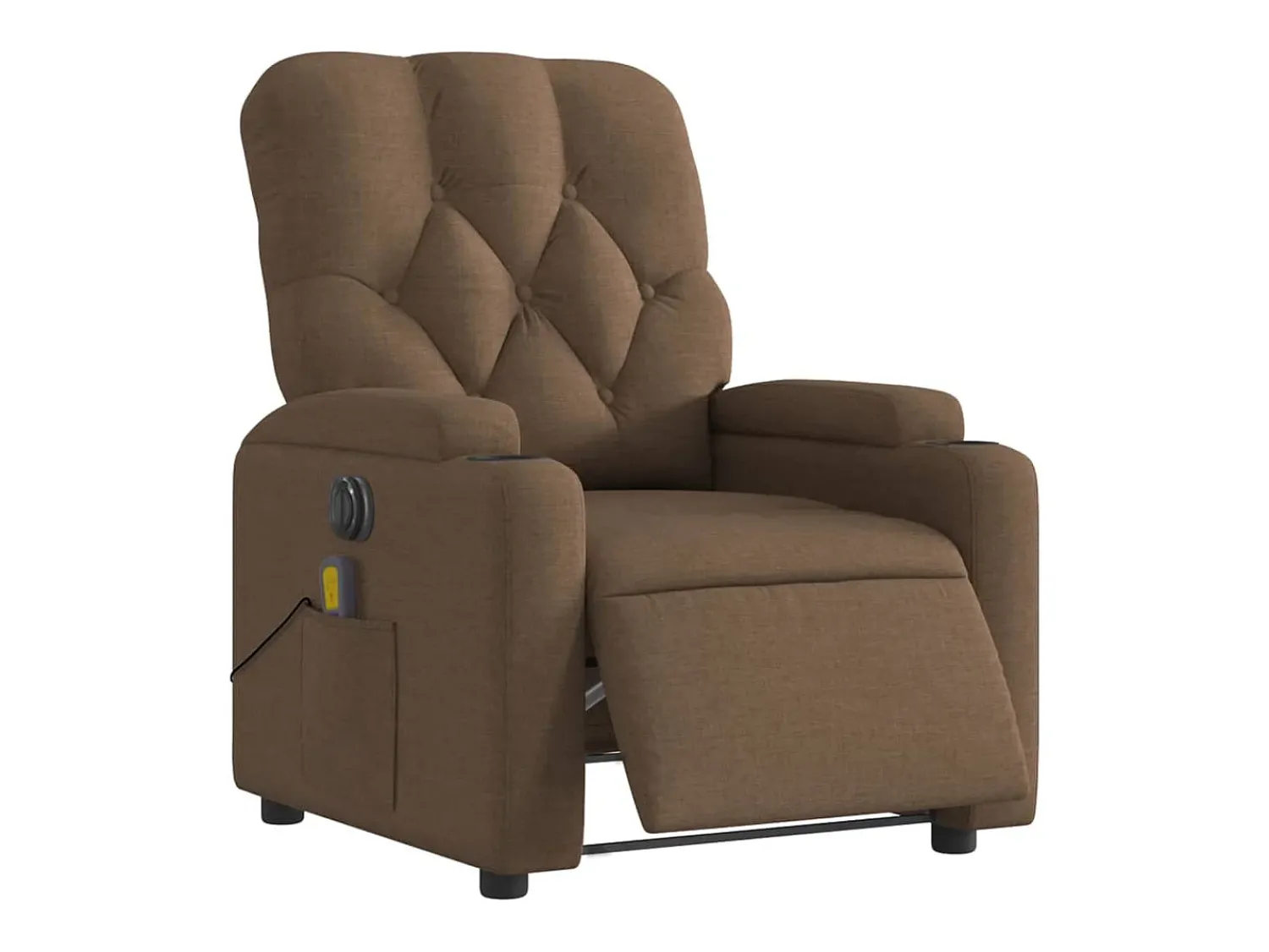 Poltrona| Poltrona de massagens reclinável elétrica tecido SHL360134 Castanho