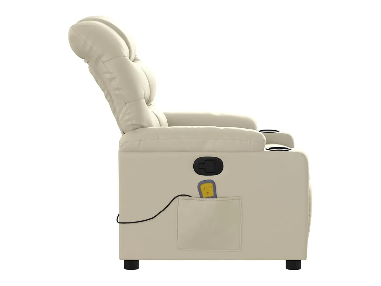 Poltrona* Poltrona de massagens reclinável couro artificial cor SHL485583 Creme