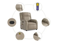 Poltrona| Poltrona de massagens reclinável couro artificial cappuccino SHL577810 Castanho
