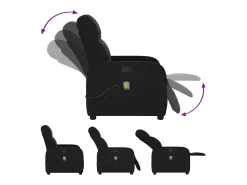 Poltrona|vidaxl Poltrona de massagens reclinável tecido Preto