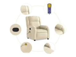 Poltrona* Poltrona de massagens reclinável tecido cor SHL269692 Creme