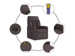 Poltrona| Poltrona de massagens reclinável tecido -escuro SHL980725 Castanho