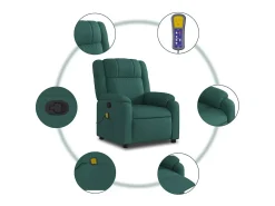 Clearance Poltrona de massagens reclinável tecido verde-escuro SHL812215 Verde pinho