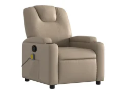 Poltrona de massagens reclinável couro artificial cappuccino SHL31529^ Poltrona
