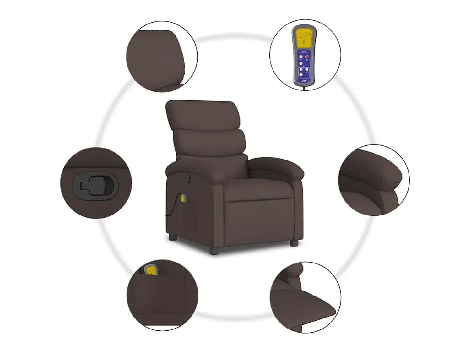 Poltrona de massagens reclinável tecido -escuro SHL470577^ Poltrona