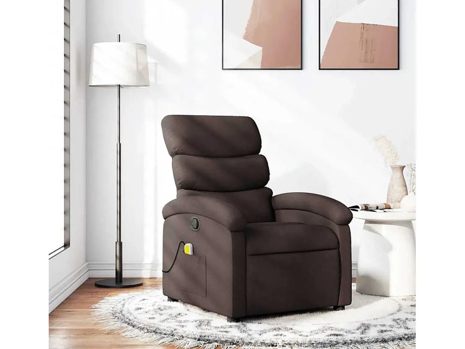 Poltrona de massagens reclinável tecido -escuro SHL470577^ Poltrona